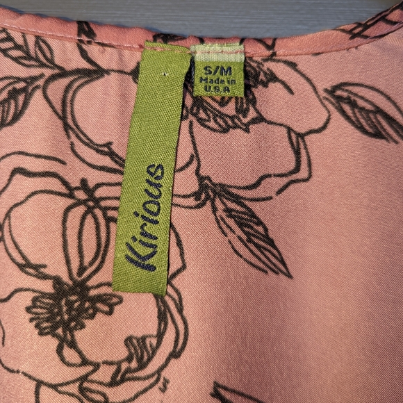 Kimono Style Wrap, Open Front, Mauve w/Black Floral Print, Size S/M. EUC - Picture 5 of 9